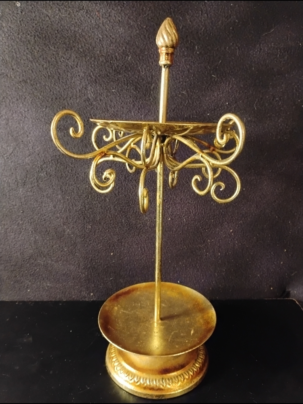 Vintage Metal Ornate Jewelry Holder